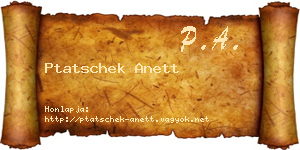 Ptatschek Anett névjegykártya